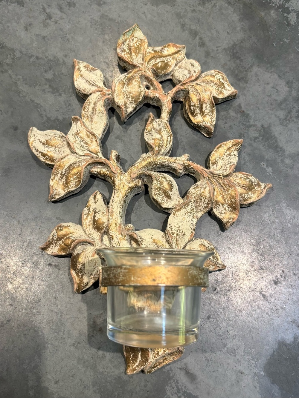 Vintage Syroco Tree Branch Decorative Wall Candle Sconce